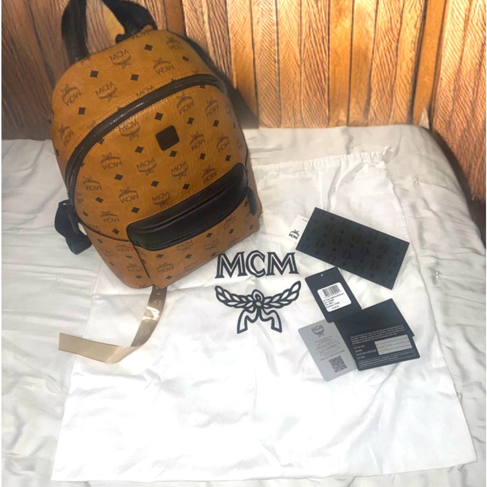 New MCM authentic logo small backpack